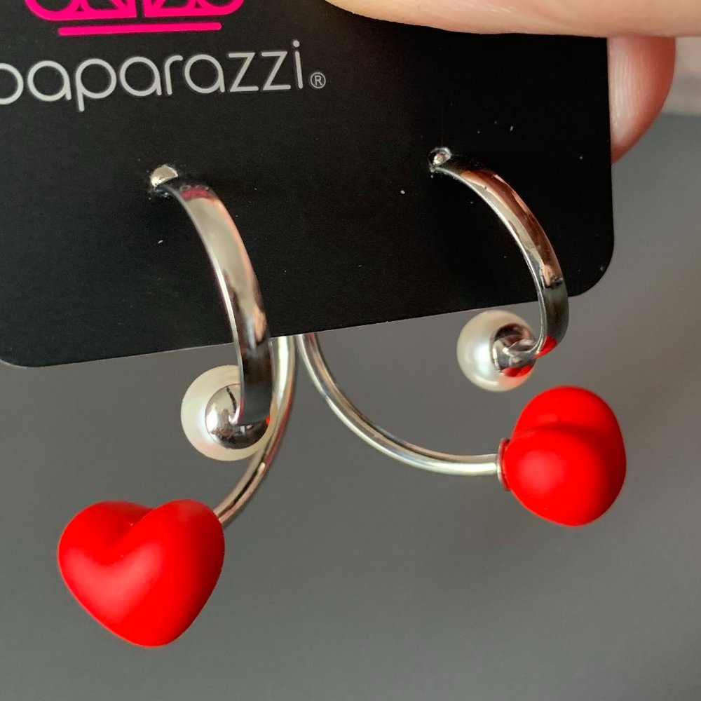 Paparazzi Romantic Representative Red Hoop Earrings